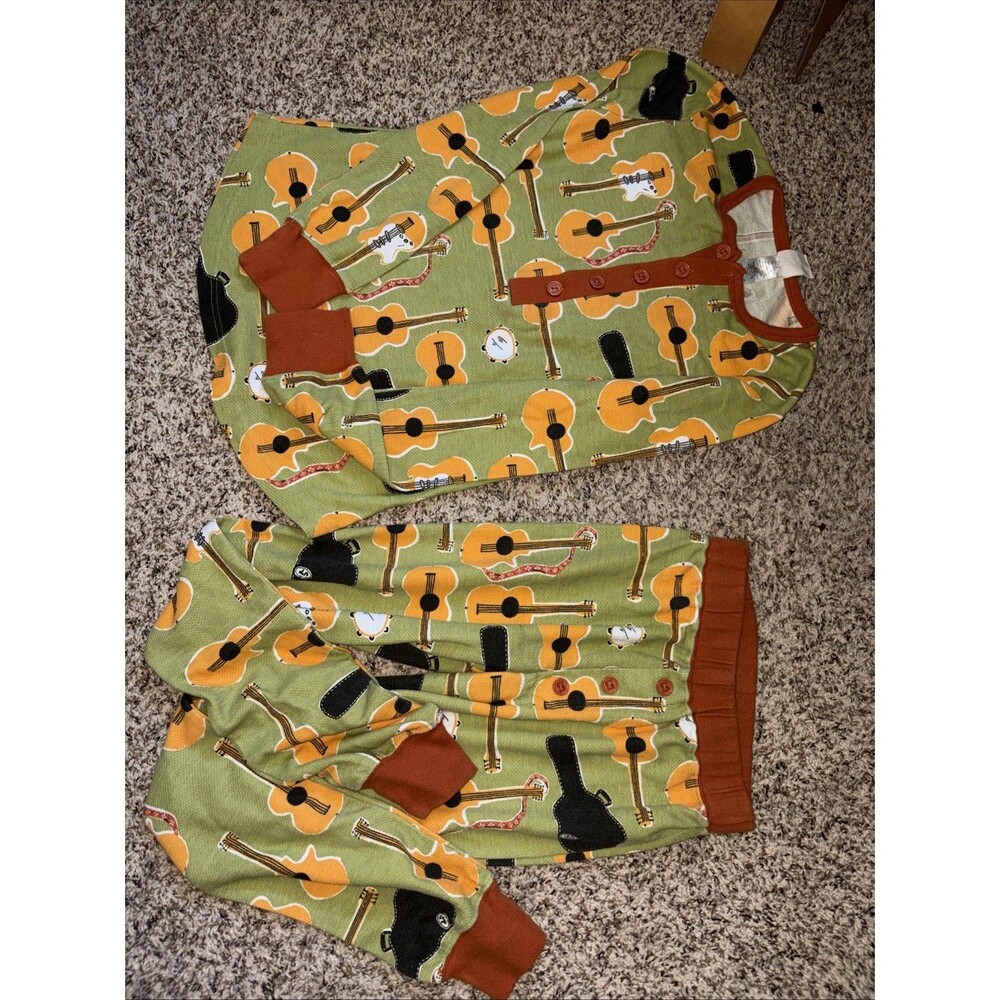 Munki Munki Thermal Pajama Set Guitar Musician Waffle XS Jogger Artist Lounge